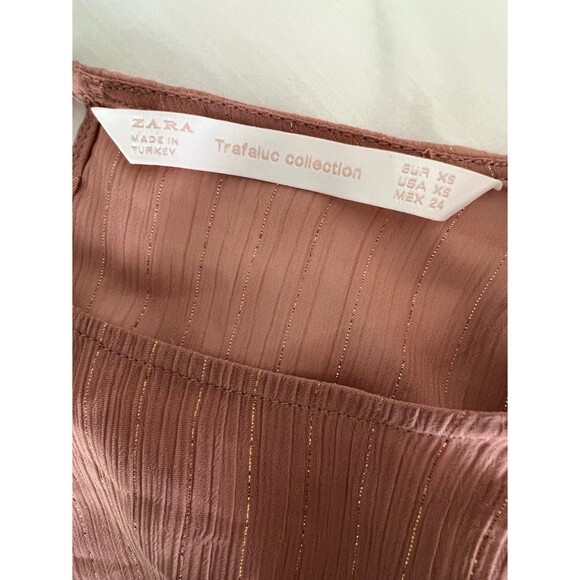 Zara Trafaluc Collection Long Sleeve Ruffle Blush Pink Mini Dress X Small - Picture 7 of 7